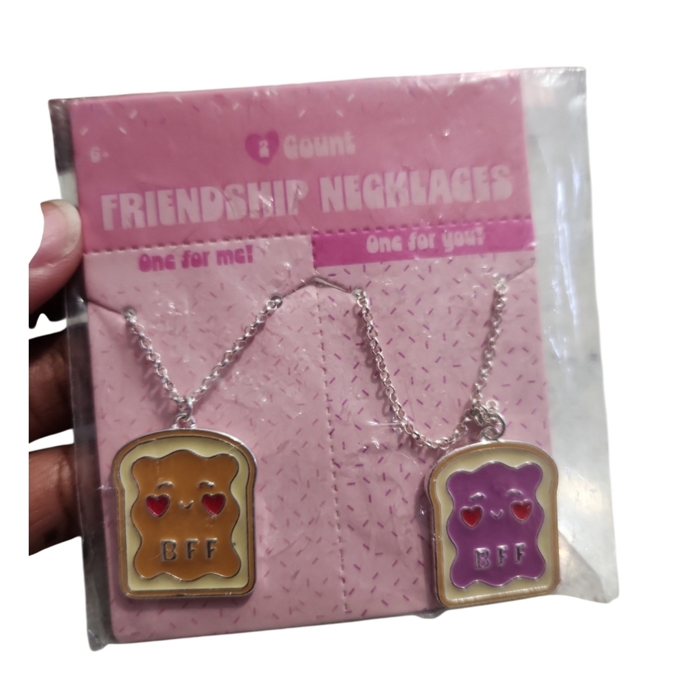Peanut Butter & Jelly Designed Friendship Necklaces Girls/Kids 2 necklace Set